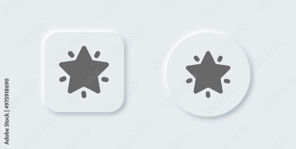 Favourite solid icon in neomorphic design style. Star signs vector illustration. Favourite solid icon in neomorphic design style. Star signs vector illustration.