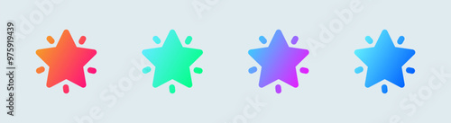 Favourite solid icon in gradient colors. Star signs vector illustration.