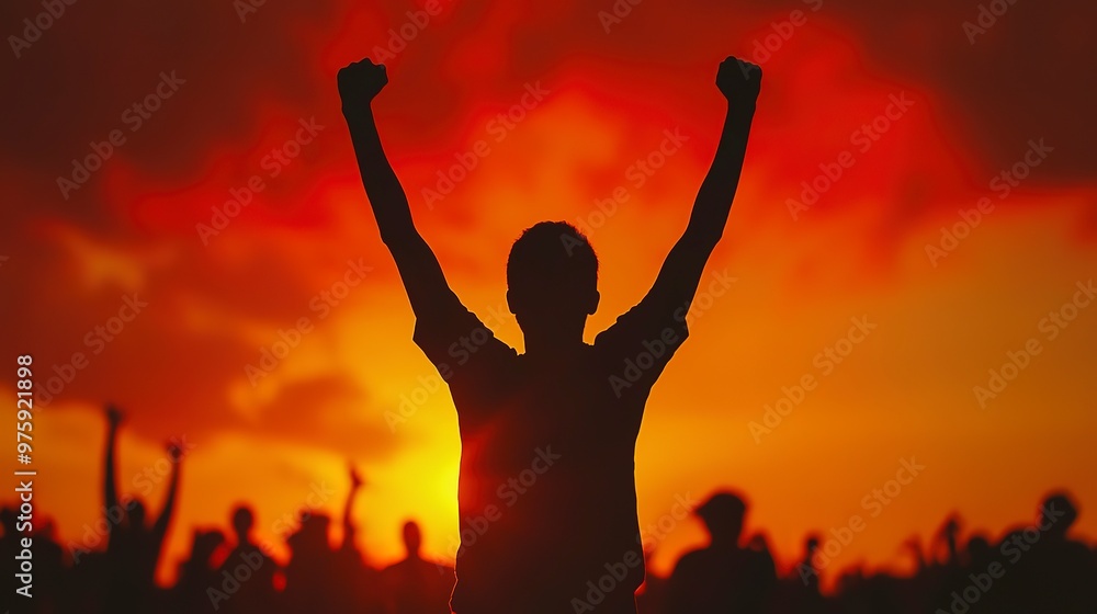 cheering silhouette cheering silhouette
