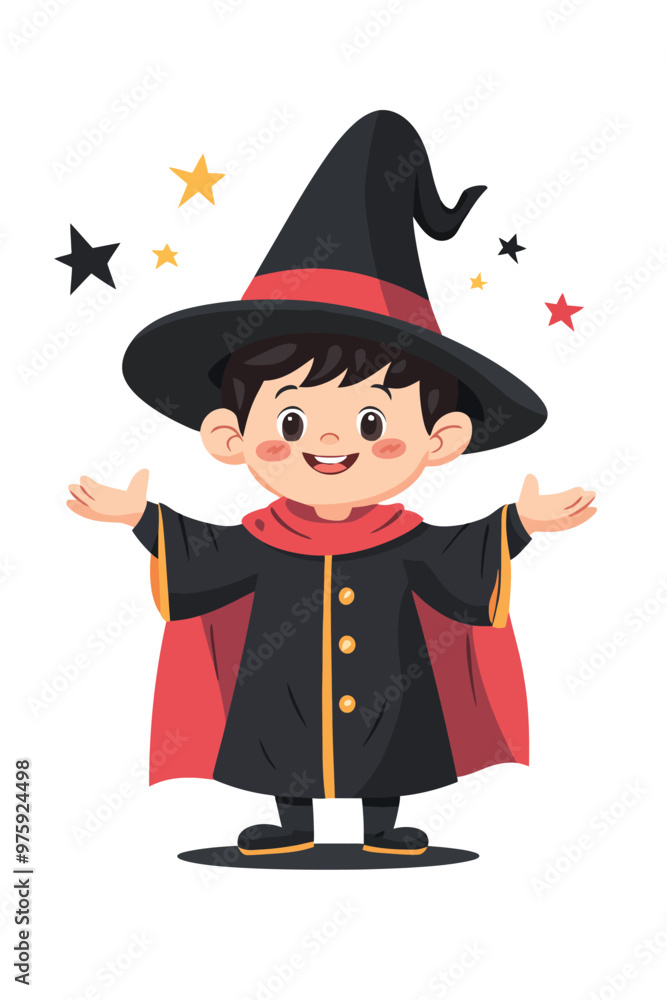 A child wearing magician outfit A child wearing magician outfit