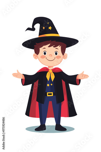 A child wearing magician outfit