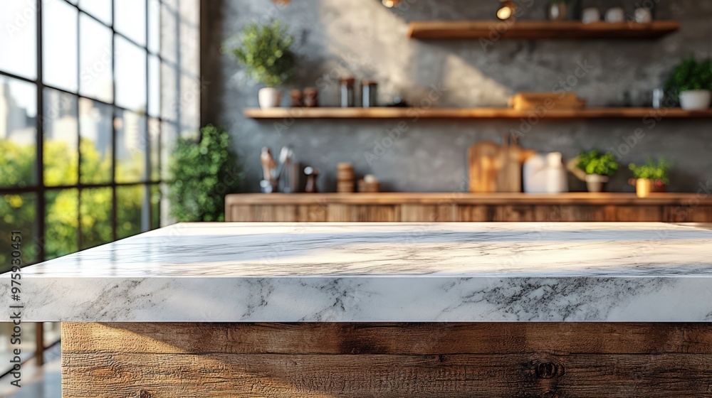 Kitchen featuring a marble countertop and an outdoor view Kitchen featuring a marble countertop and an outdoor view