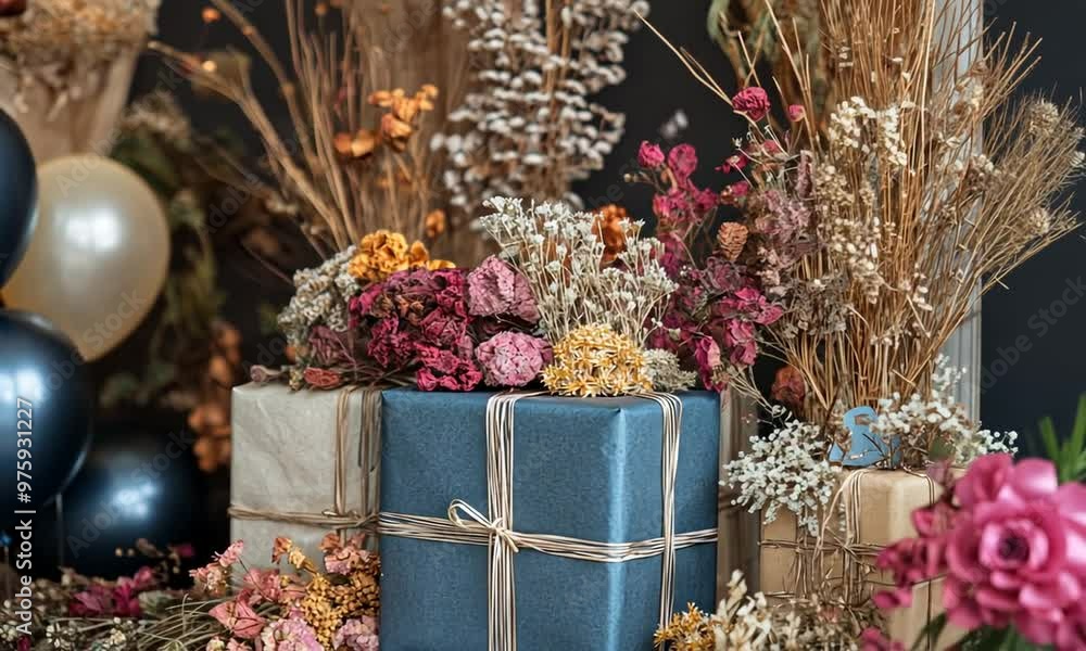 Gifts Wrapped with Dried Flowers Gifts Wrapped with Dried Flowers
