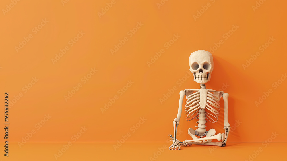 skeleton for halloween day. copy space of hallowen theme skeleton for halloween day. copy space of hallowen theme