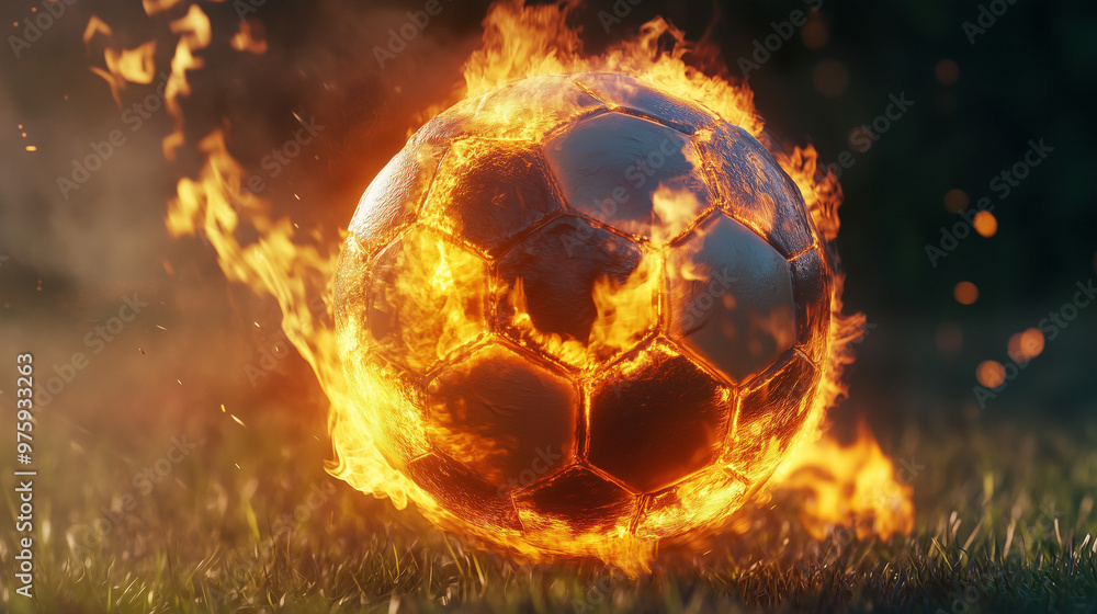 burning soccer ball in the fire burning soccer ball in the fire