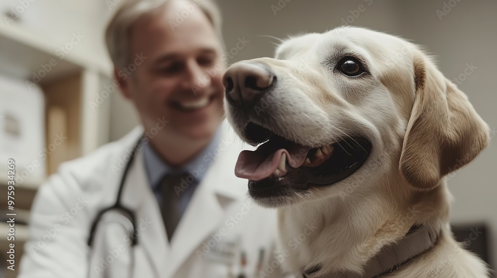 A cheerful dog and a smiling veterinarian share a special moment of happiness and care, emphasizing the loving bond between pets and their healthcare providers. A cheerful dog and a smiling veterinarian share a special moment of happiness and care, emphasizing the loving bond between pets and their healthcare providers.