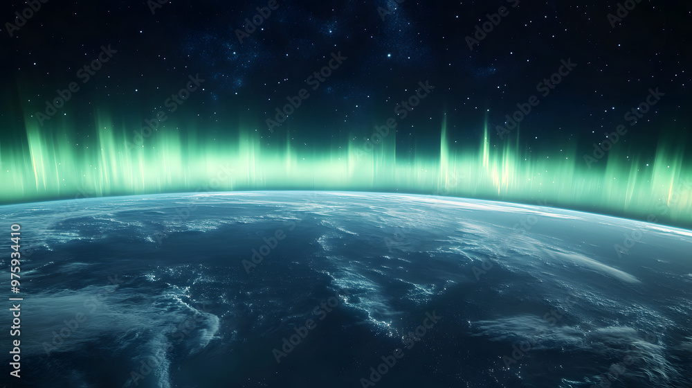 Fototapeta premium Thermosphere with Auroras