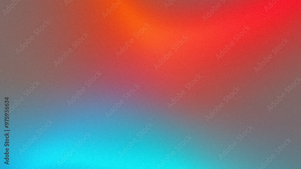 Naklejka premium Abstract red orange blue grainy summer poster design background. Colorful grainy gradient soft glowing backdrop design, web header, banner.