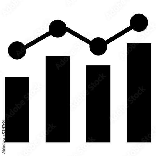 Statistics icon with glyph style