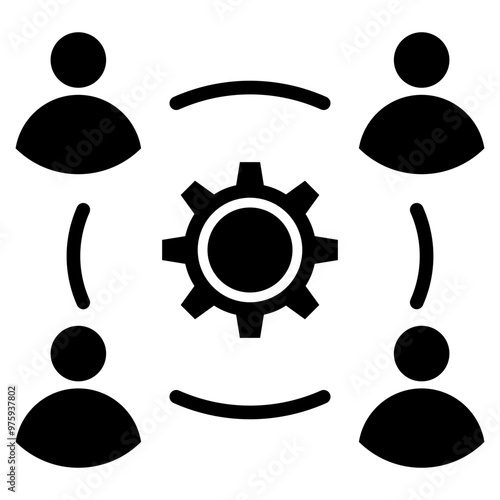 Teamwork icon with glyph style