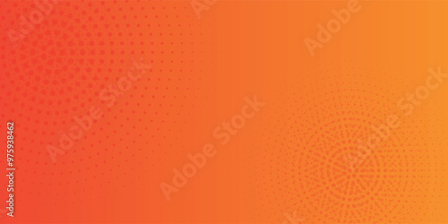 Vintage cartoon style halftone patterned wallpaper design, modern dot orange.