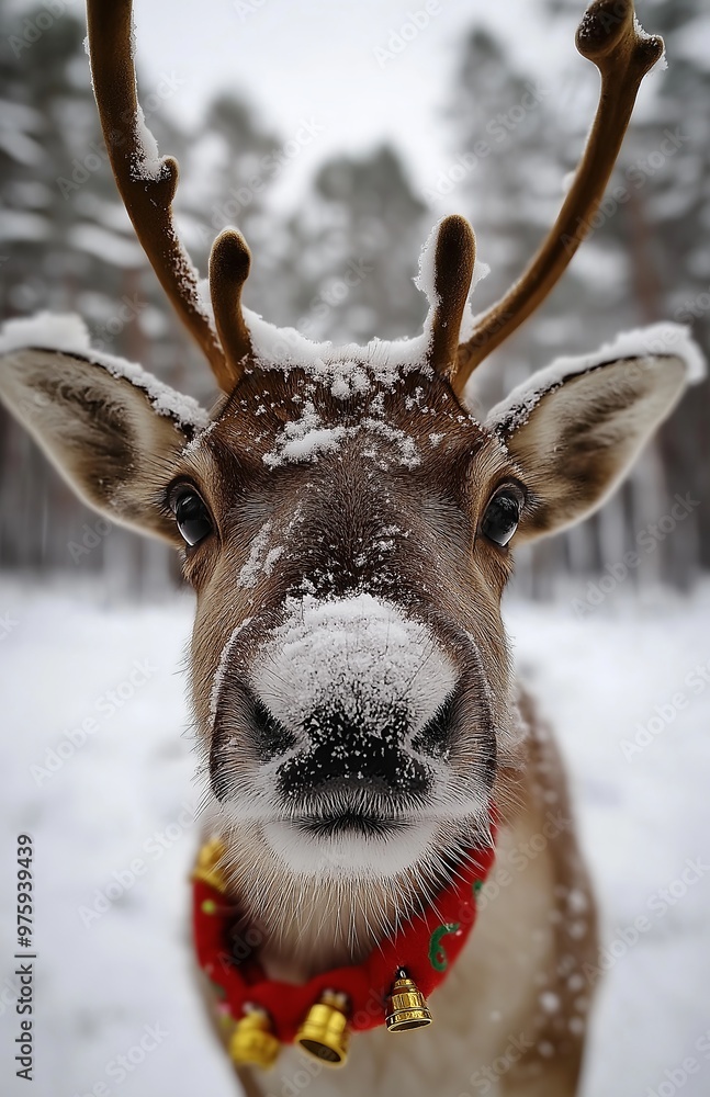 Captivating Close-Up of a Reindeer's Face Highlighting Its Unique Features and Nose Texture for Nature Photography Captivating Close-Up of a Reindeer's Face Highlighting Its Unique Features and Nose Texture for Nature Photography