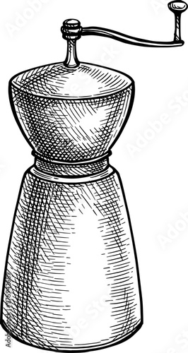 Spice grinder ink sketch