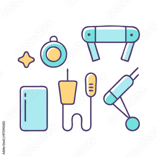 Assistive Devices Icon in Blue, Lavender, and Peach Tones