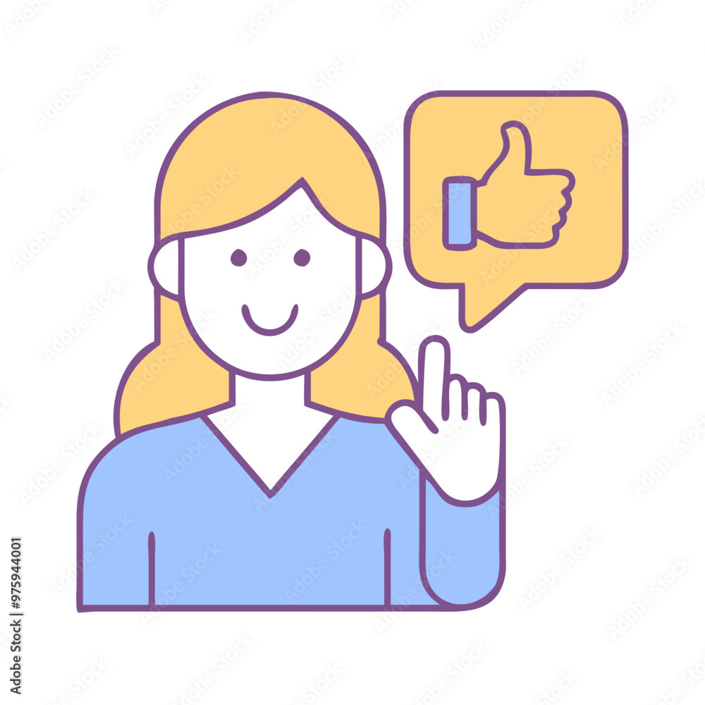 Sign Language Interpreter Icon in Blue, Lavender, and Peach Tones Sign Language Interpreter Icon in Blue, Lavender, and Peach Tones