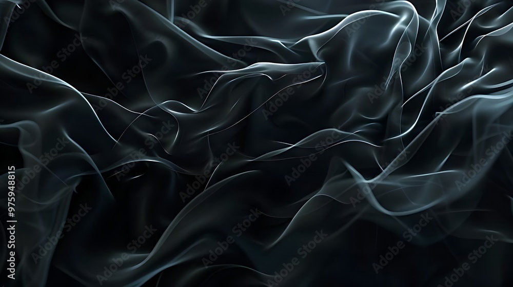 Obraz premium Abstract Black Silk Fabric with Soft Waves