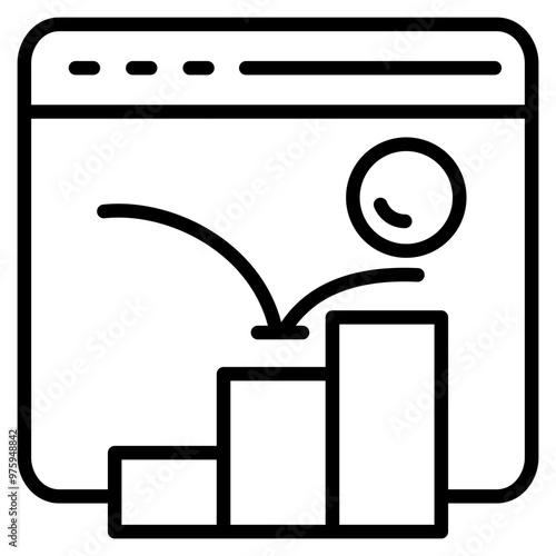 Bounce Rate Icon For Design Elements