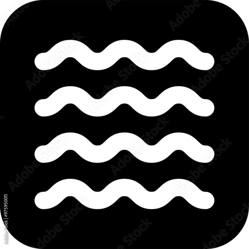 UI waves Vector Icon Illustration. Glyph Style
