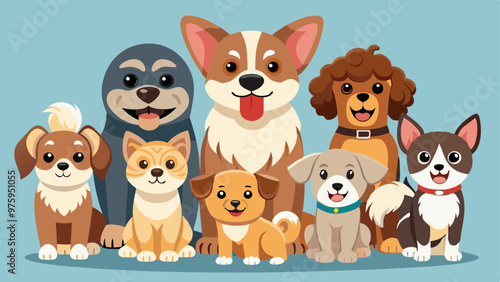 set of dogs and puppies