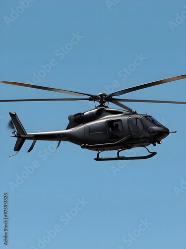 Helicopter flying coptor in flight, air, transport, chopper, hover, copter, rotorcraft, transport aviation photo