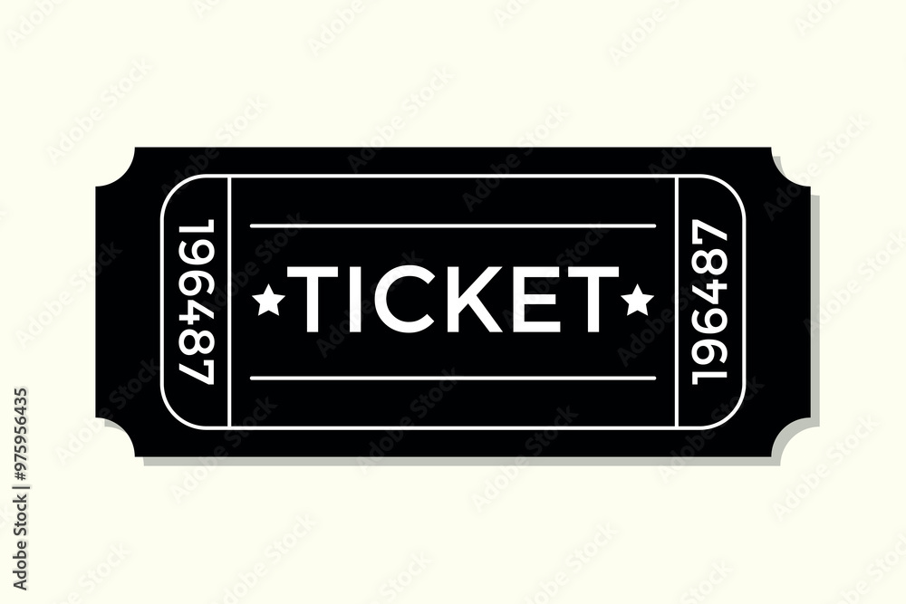 Black and white ticket