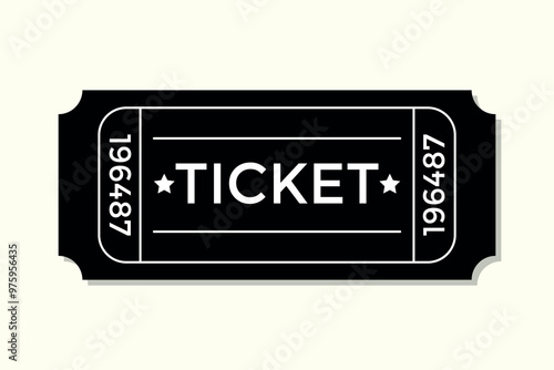 Black and white ticket