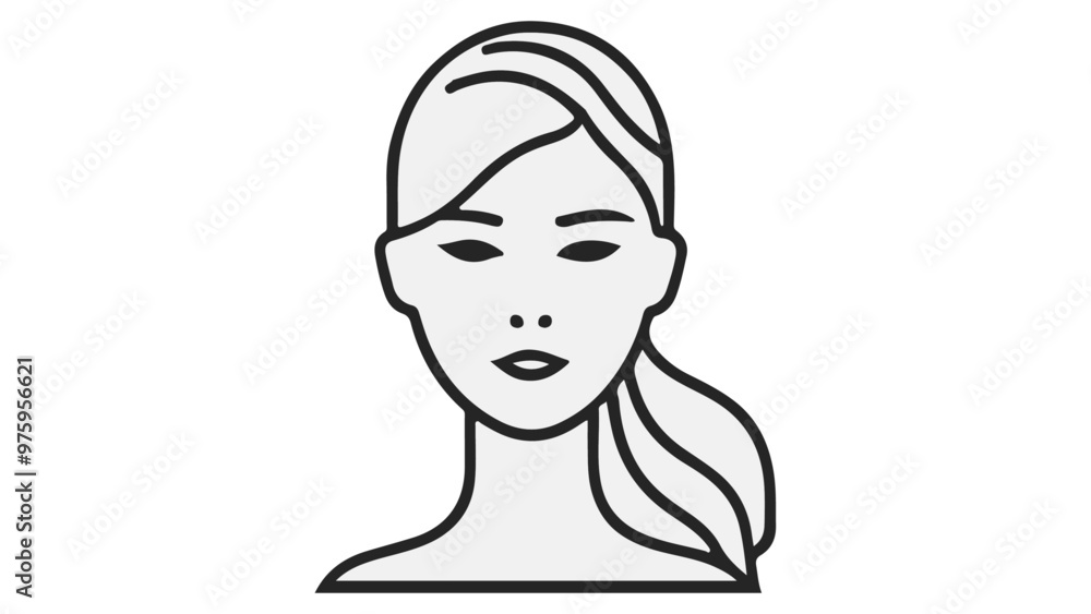 portrait of a woman person, outline illustration of a woman portrait of a woman person, outline illustration of a woman