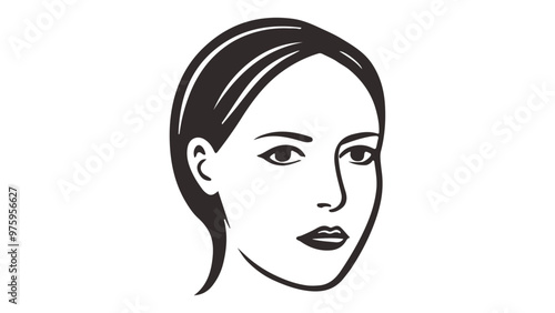 woman face simple illustration for default profile picture