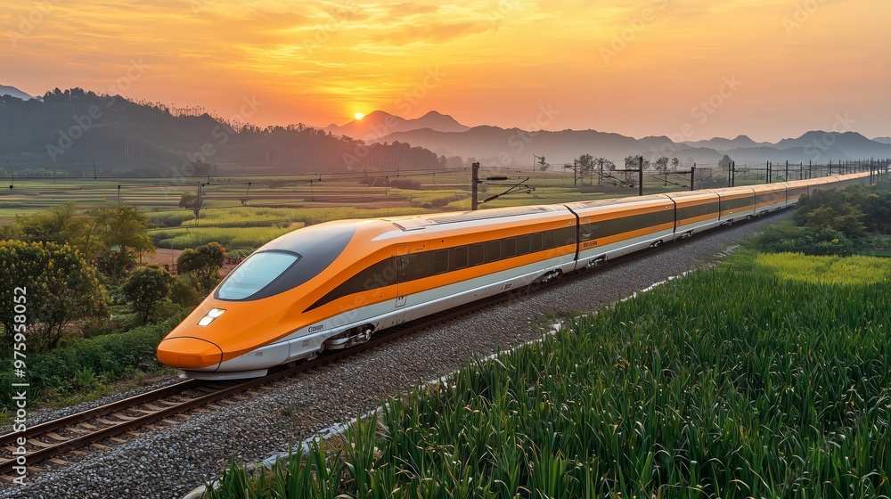 Naklejka premium Supersonic Shuttles Stitching Skylines