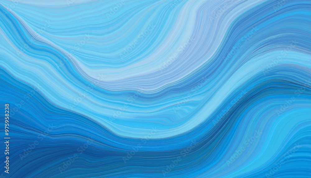Abstract Ocean Waves in Textured Oil Painting