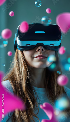 portrait of a woman wearing VR