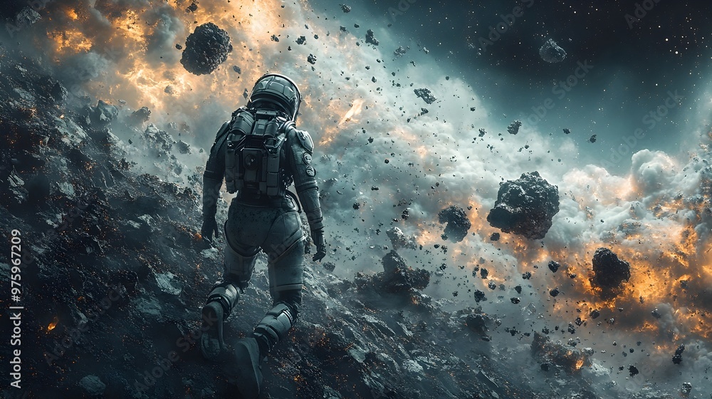 Astronaut Soldier in Explosive Cosmic Warfare Amid Galactic Turmoil Astronaut Soldier in Explosive Cosmic Warfare Amid Galactic Turmoil