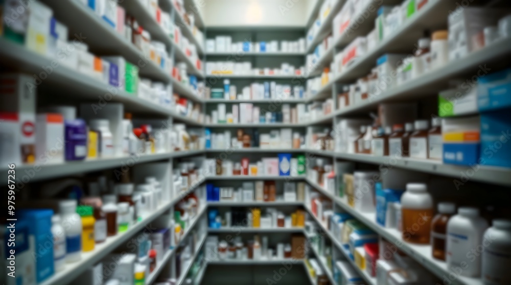 Well-Organized Pharmacy Shelves Filled With Diverse Medications
Well-Organized Pharmacy Shelves Filled With Diverse Medications