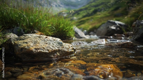 stonefly near river wallpaper