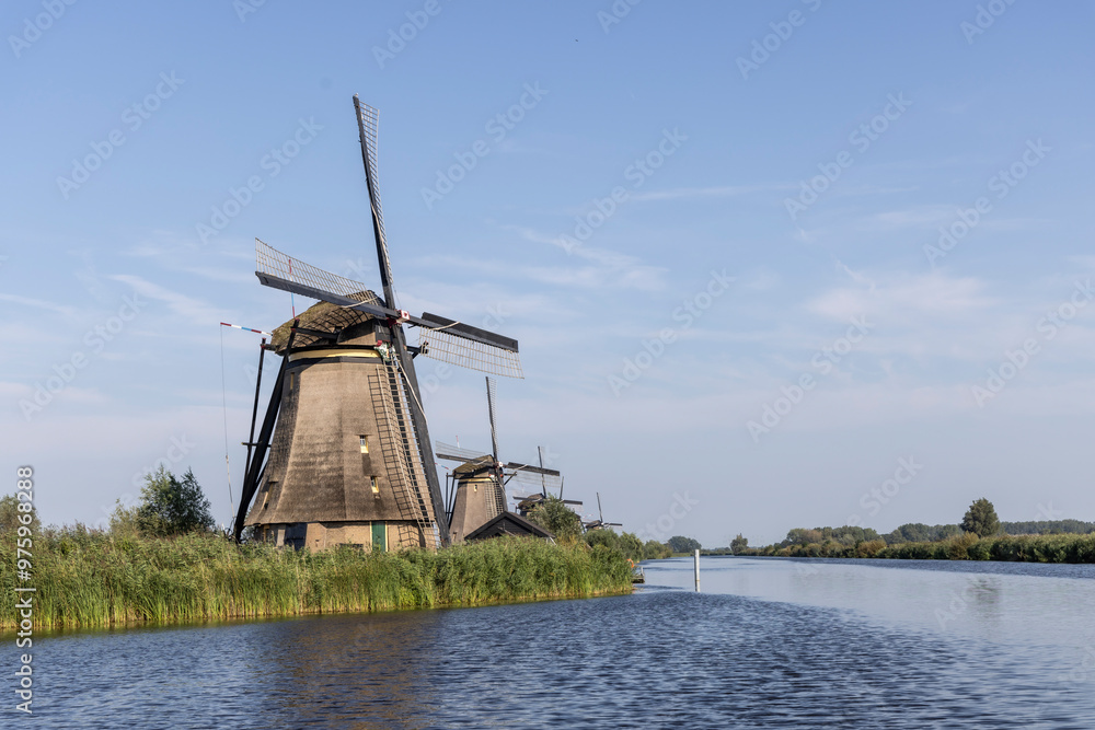 historic windmills at Kinderdijk in the Netherlands