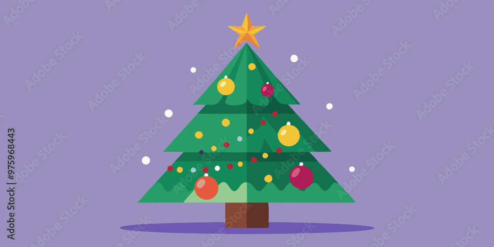 Fototapeta premium Christmas tree. Christmas and New Year holiday. Postcard. Concept of New Year and Christmas holiday.