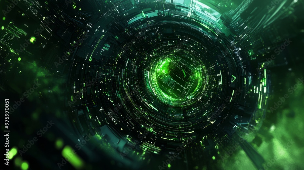 Naklejka premium futuristic green background for ads