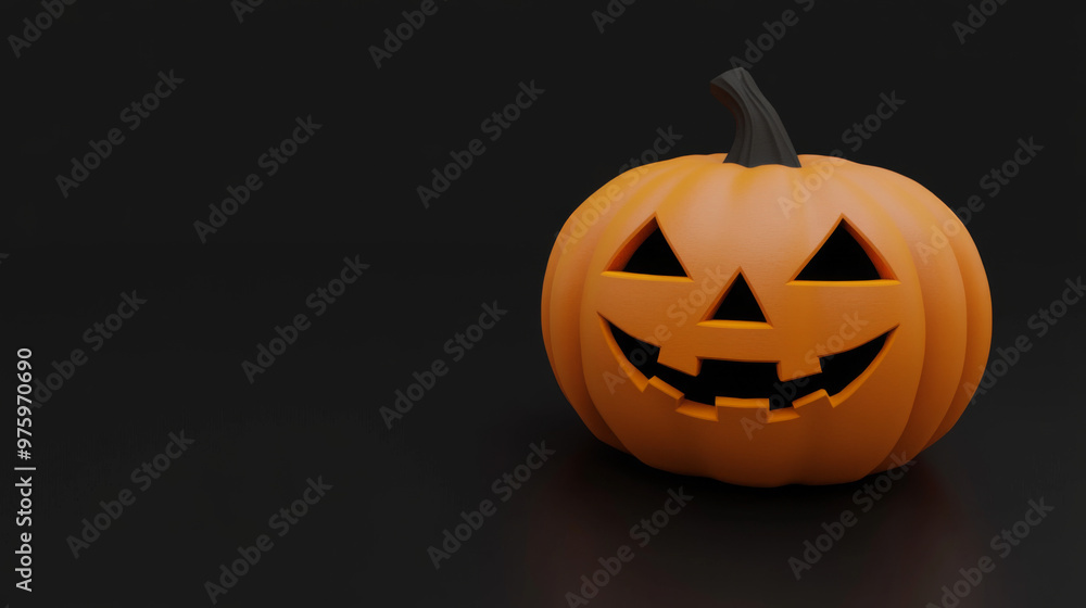 Jack-O-Lantern Pumpkin Halloween Decoration Isolated on Black Background Jack-O-Lantern Pumpkin Halloween Decoration Isolated on Black Background