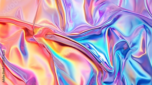 Holographic foil background with iridescent colors