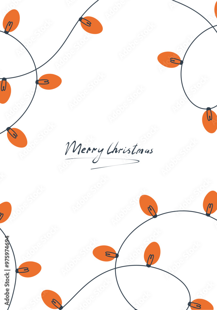 Fototapeta premium Christmas card with a garland. Vector illustrations