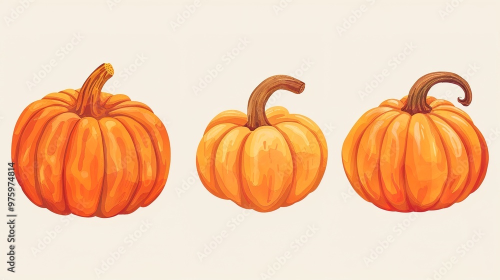 Set of 4 separated pumpkins, each with distinct shapes and colors, showcasing a variety of autumnal designs and textures for seasonal decor and visual variety. Set of 4 separated pumpkins, each with distinct shapes and colors, showcasing a variety of autumnal designs and textures for seasonal decor and visual variety.