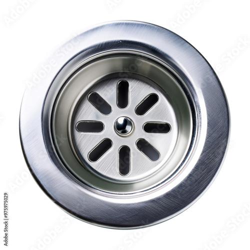 Stainless Steel Sink Strainer Isolated on Transparent Background