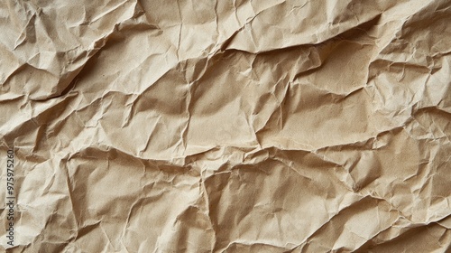 Wallpaper Mural High-resolution image of crumpled kraft paper texture, with visible folds and a natural brown hue for eco-friendly designs Torontodigital.ca