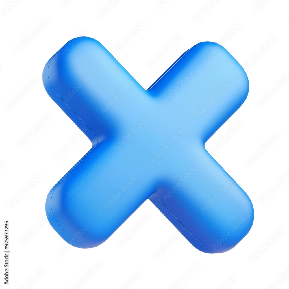 blue cross mark 3d render icon isolated on transparent background cutout blue cross mark 3d render icon isolated on transparent background cutout