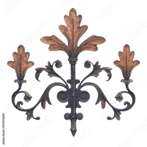 Elegant decorative wall art featuring ornate leaf motifs in a vintage style, perfect for enhancing any interior decor.