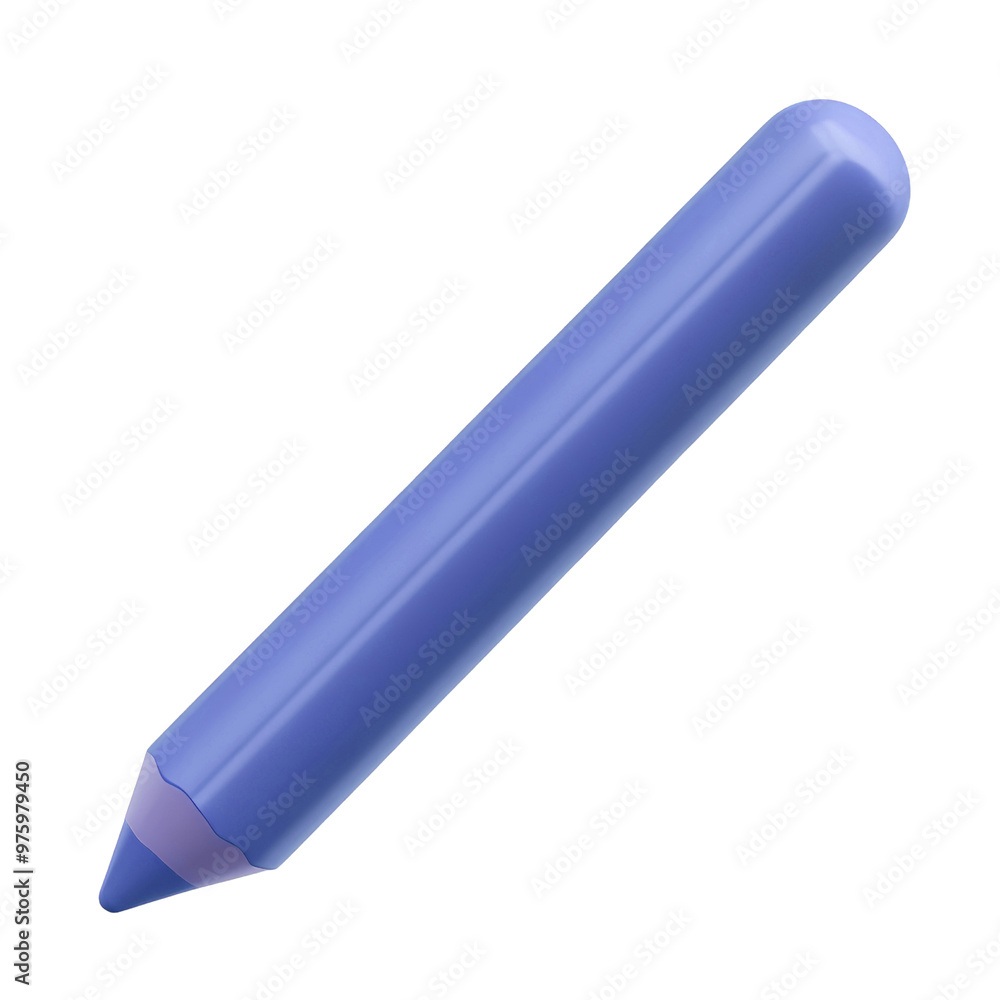 blue pencil 3d render icon isolated on transparent background cutout blue pencil 3d render icon isolated on transparent background cutout
