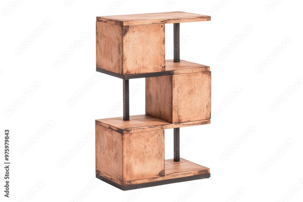 Stylish wooden shelf design with unique cube structure, perfect for modern interiors and home decor. Stylish wooden shelf design with unique cube structure, perfect for modern interiors and home decor.