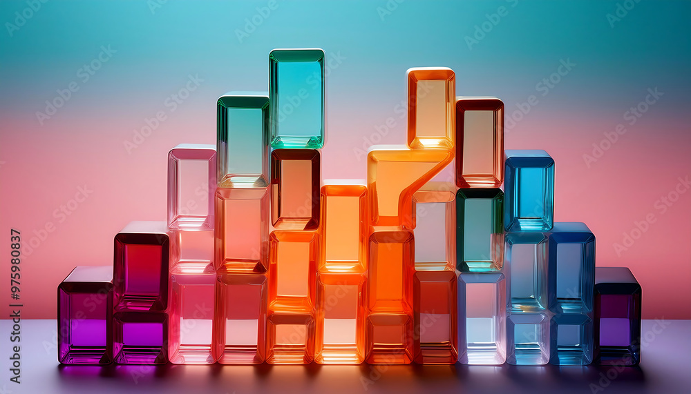 Create a series of images featuring interlocking geometric shapes with a glossy finish Create a series of images featuring interlocking geometric shapes with a glossy finish