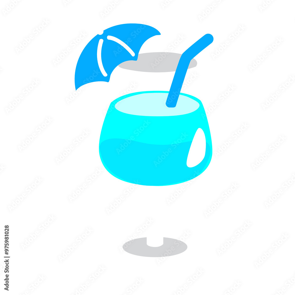Blue Hawaii glass cartoon illustration Blue Hawaii glass cartoon illustration