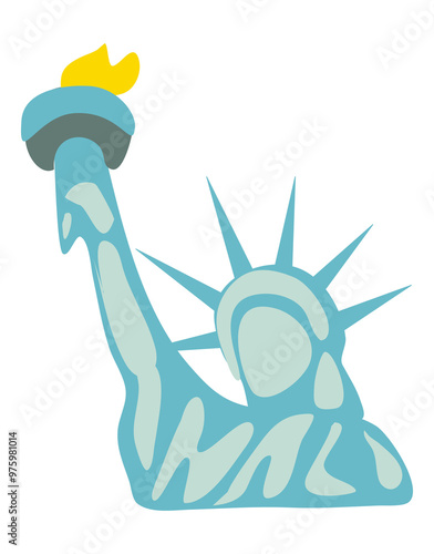 Cartoon illustration of the Statue of Liberty